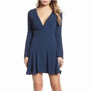 Cooper St V-neck Long Sleeve Navy Mini Dress size US 8
